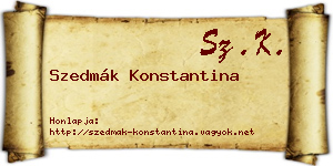Szedmák Konstantina névjegykártya